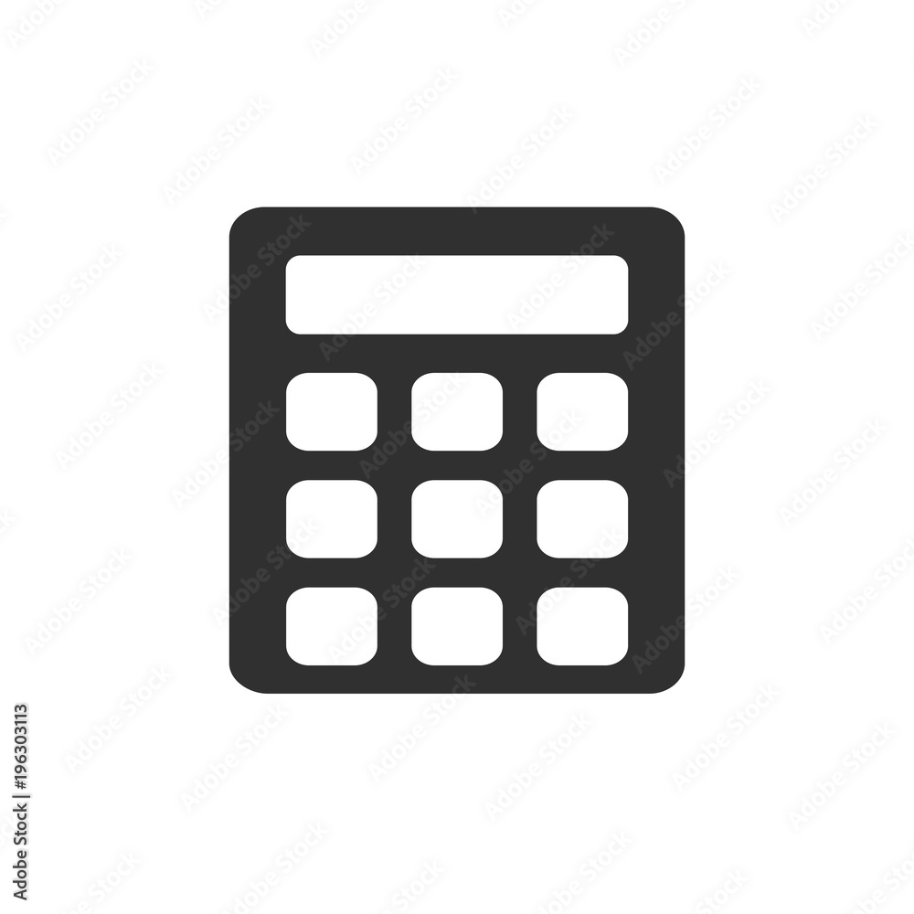 Calculator vector icon in the flat style. Calculator vector icon in the flat style.