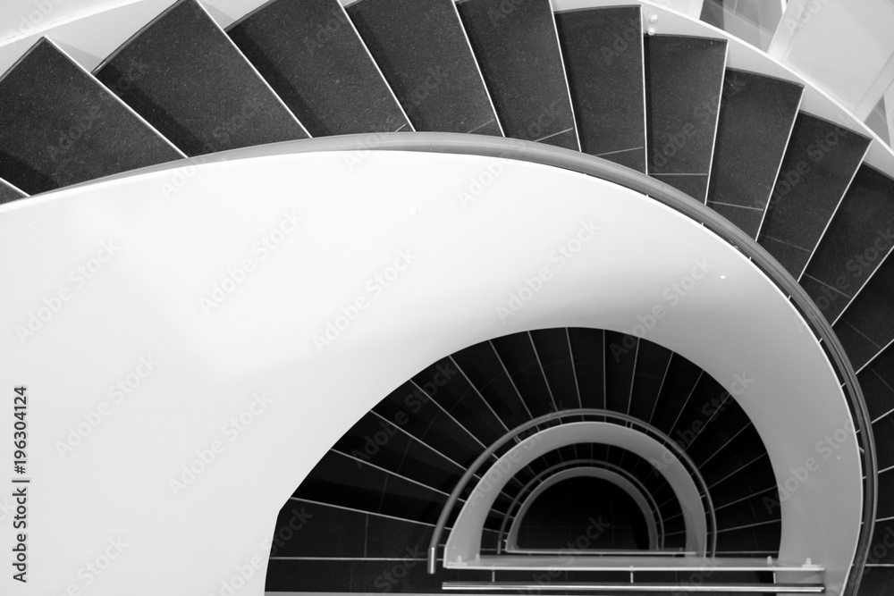 Fototapeta premium spiral stairway in black and white