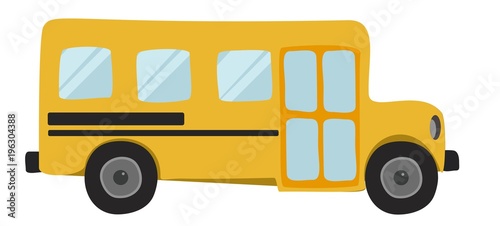 Cartoon yellow school bus 