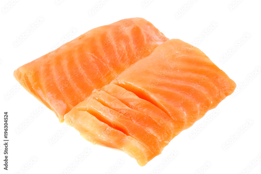 Red fish. Raw salmon fillet isolate on white background Red fish. Raw salmon fillet isolate on white background