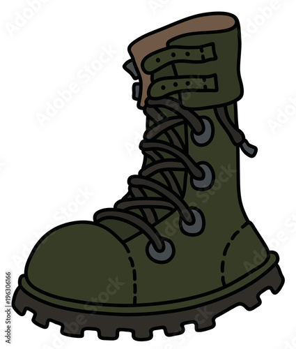 The khaki high lacing military shoe