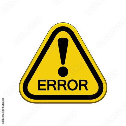 Señal triangulo advertencia con icono atencion ERROR