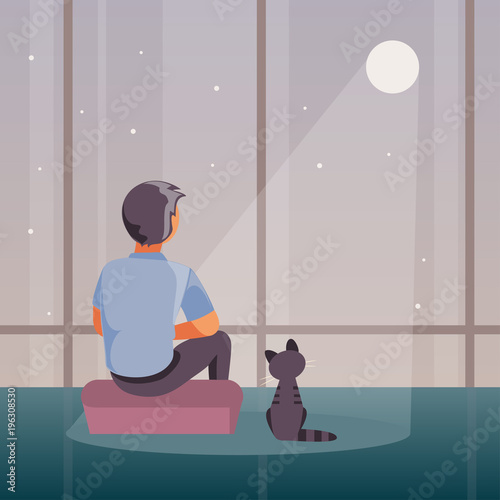 Lonely man vector