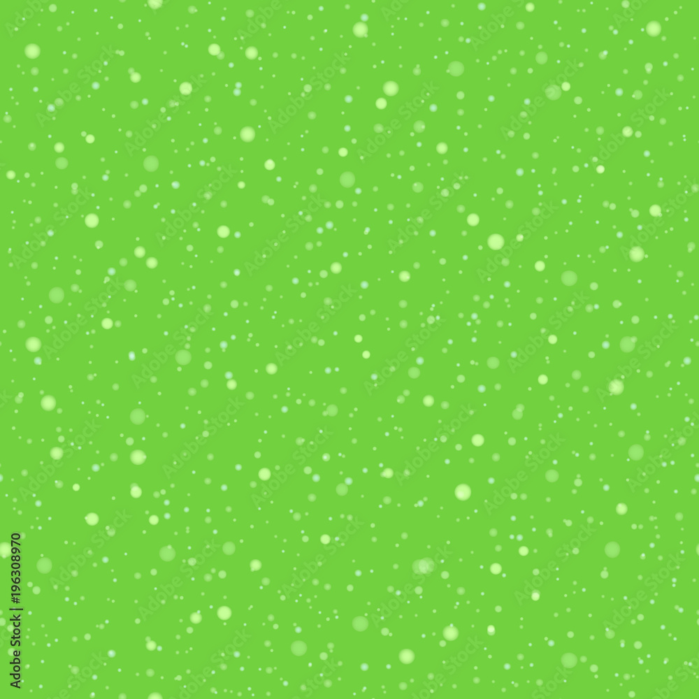 Green abstract light spots bokeh seamless pattern, vector