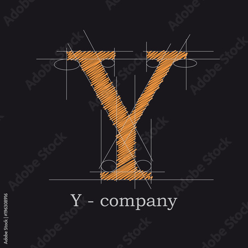 Vector sign design letter Y