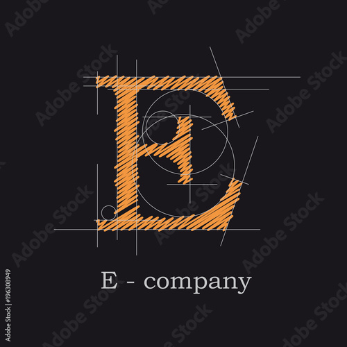 Vector sign design letter E