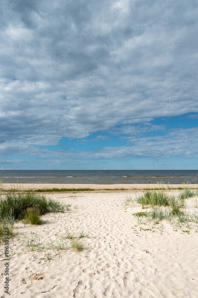 Sandy beach at gulf of Riga, Baltic sea. Sandy beach at gulf of Riga, Baltic sea.