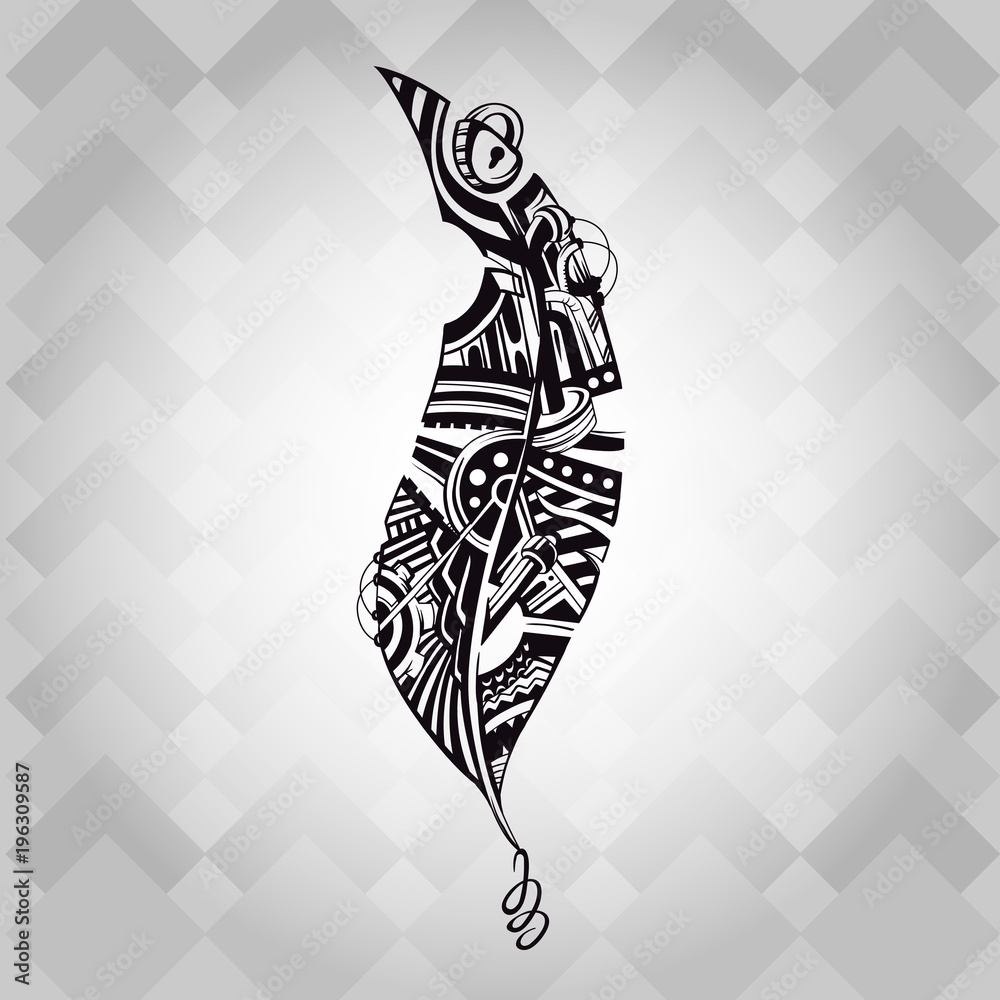 Pen in black and white. In the mechanical design. It can be used for ...