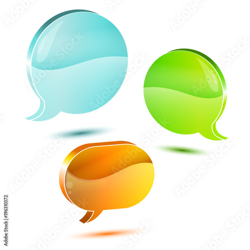 Colored set cloud. 3D vector object