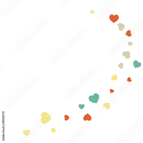 Vector Confetti Background Pattern.  Element of design.  Colored hearts on a white background