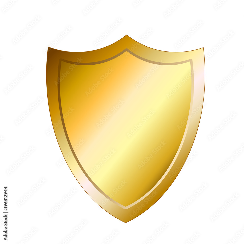 golden shield protection icon image vector illustration design, stock vector illustration