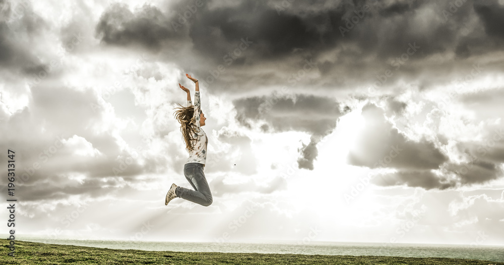 Freudensprung StockFoto Adobe Stock