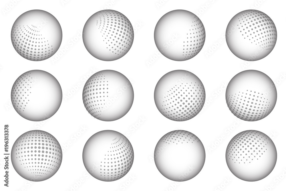 Ball sphere dot abstract dotted design element set vector illustration Ball sphere dot abstract dotted design element set vector illustration