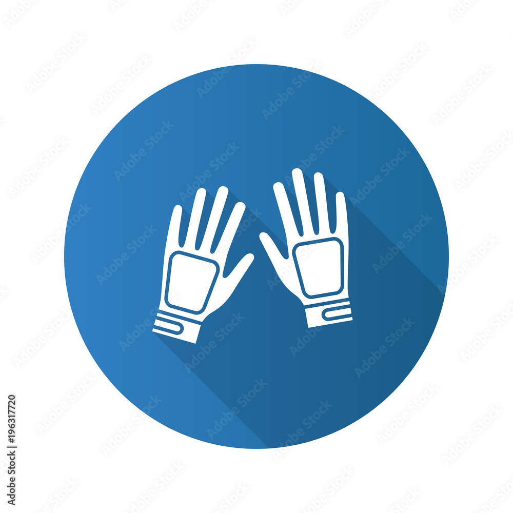 Gloves flat design long shadow glyph icon Gloves flat design long shadow glyph icon