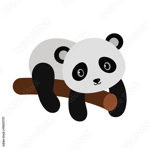 Fototapeta Naklejka Na Ścianę i Meble -  Adorable panda in flat style.