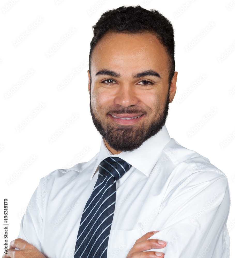Portrait of young happy smiling business man, isolated over white background Portrait of young happy smiling business man, isolated over white background