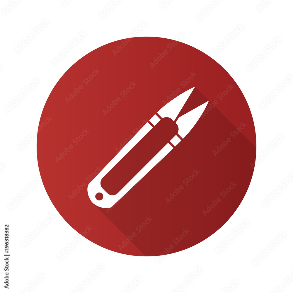 fSewing clippers lat design long shadow glyph icon fSewing clippers lat design long shadow glyph icon