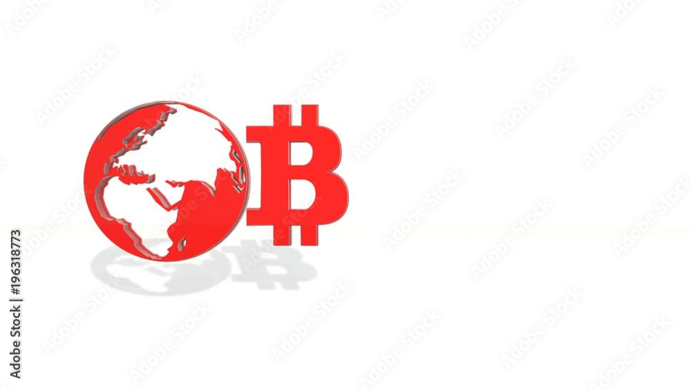 3d red polygons spin and assemble into a 3d bitcoin symbol and earth. 4k 3d clean animation on white background 3d red polygons spin and assemble into a 3d bitcoin symbol and earth. 4k 3d clean animation on white background