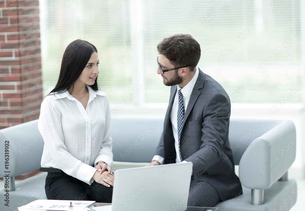 business partners discussing business documents before signing the contract. business partners discussing business documents before signing the contract.
