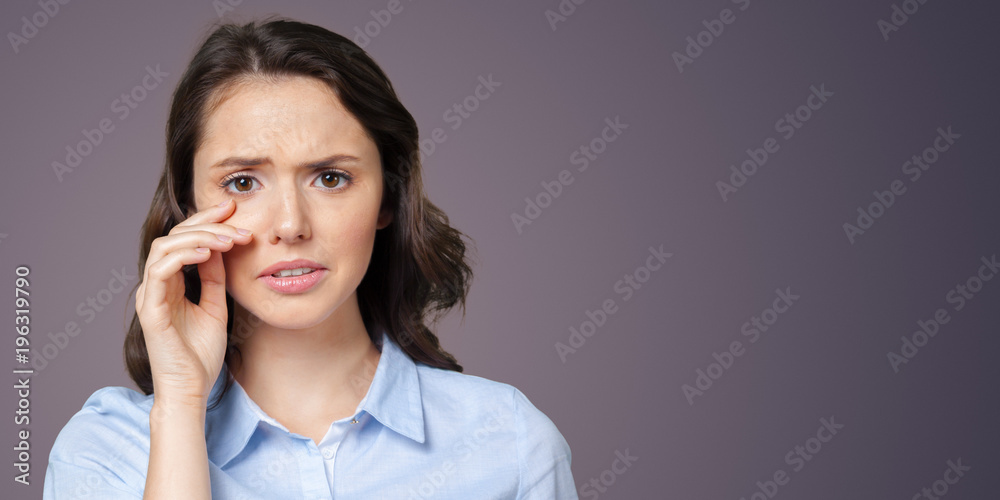 Pain. Tired Exhausted Stressed Woman Pain. Tired Exhausted Stressed Woman
