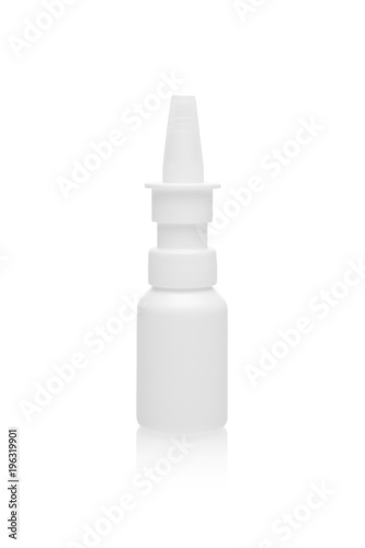 medicine bottle nasal spray isolated on white