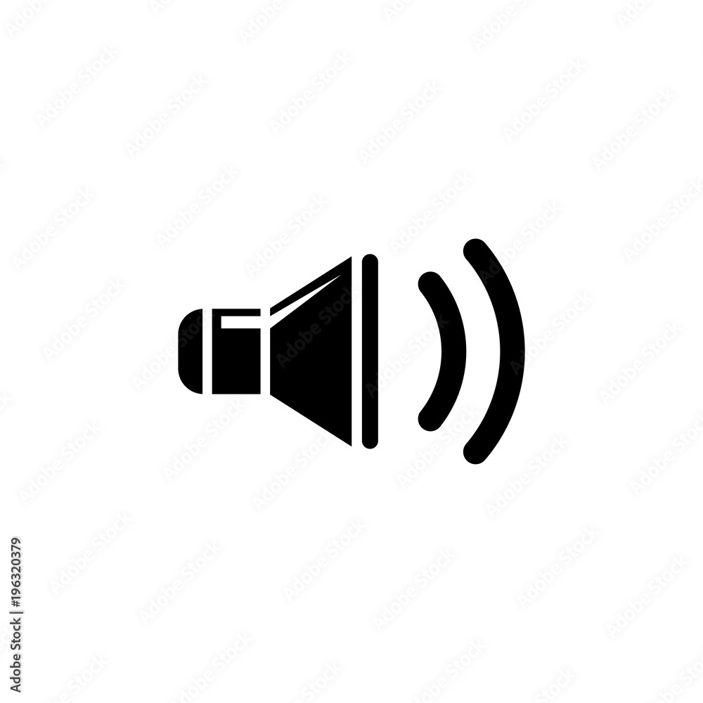 Sound Speaker. Flat Vector Icon. Simple black symbol on white background Sound Speaker. Flat Vector Icon. Simple black symbol on white background