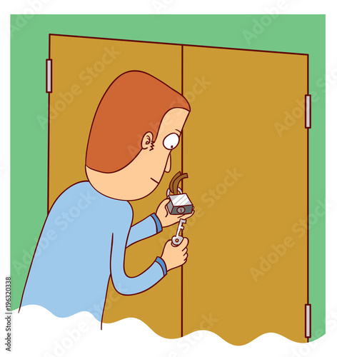 man unlocking a door