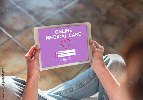 Online medical care concept on a tablet