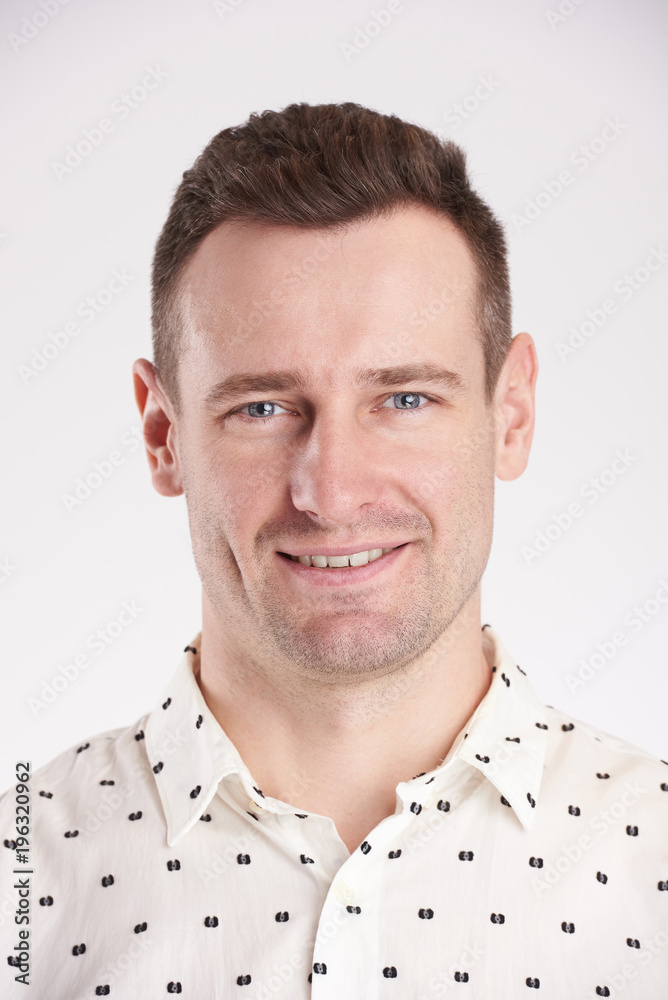 Fototapeta premium 3380107 Passport portrait of young caucasian man