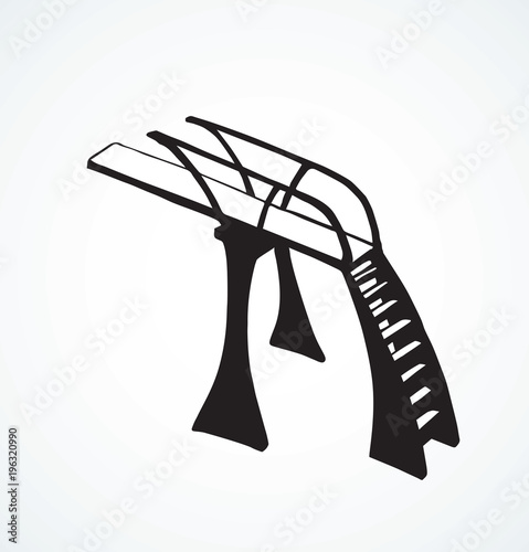 Tower for jumping into water. Vector drawing