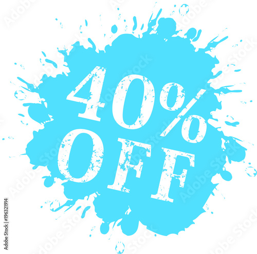 40% Colorful splash discount label