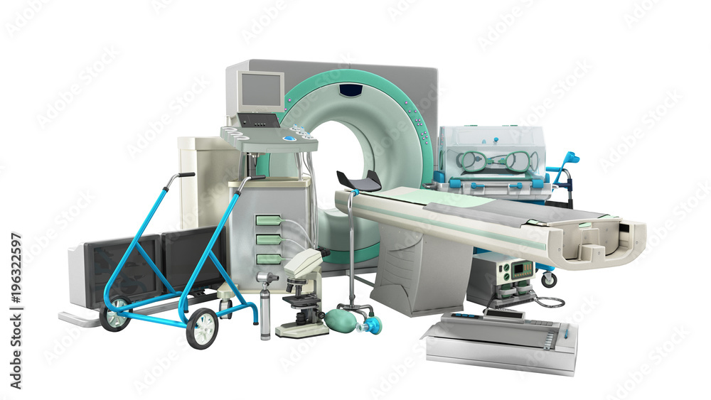 Modern technology in the medical technic 3d render on white no shadow Modern technology in the medical technic 3d render on white no shadow