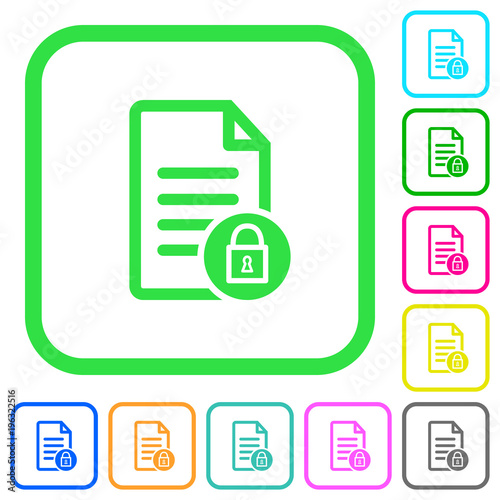 Locked document vivid colored flat icons