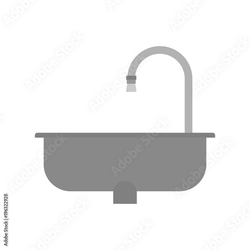 Kitchen sink is empty isolated. Vector illustration
