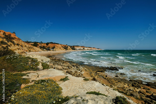 Landscape with Cliff and Dunes at the Beach near Albufeira Portugal in Summer © Nailia Schwarz