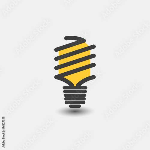 Energy saving fluorescent lamp icon. Vector illustration. Flat design