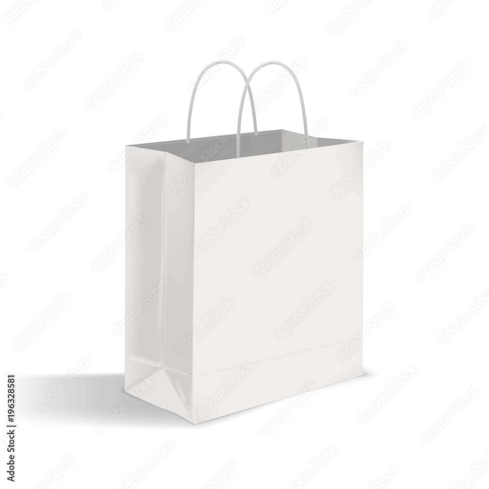 Empty brown paper bag with handles holes Vector Image