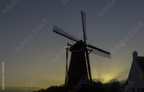 Windmill with sunlight