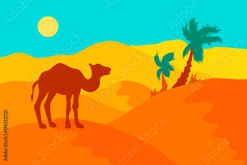 Sand Desert With Camel