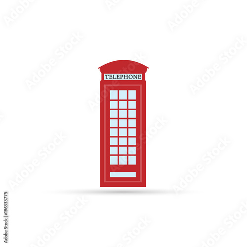 Red telephone box - London. isolated vector illustration