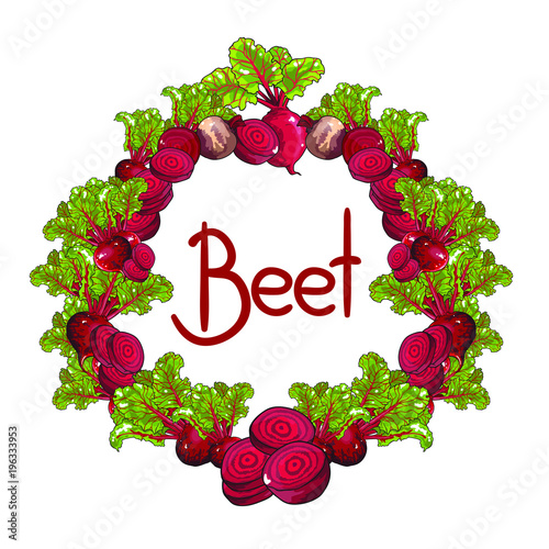 Vector round set of beet.