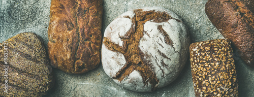 Photos Various bread selection flat-lay
