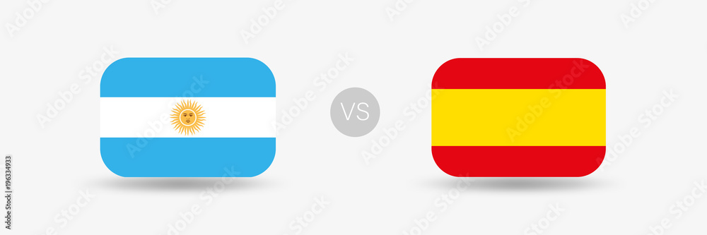 Naklejka premium Argentinien gegen Spanien - Flaggen