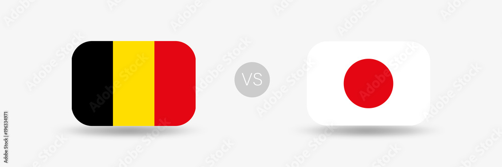 Fototapeta premium Belgien gegen Japan - Flaggen