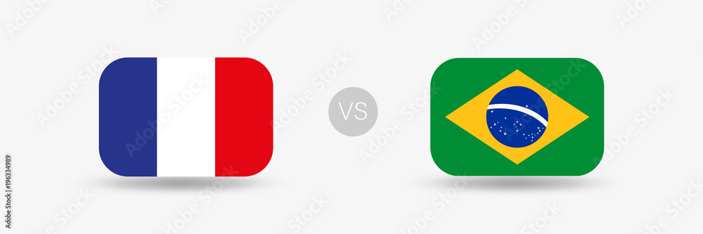 Frankreich gegen Brasilien - Flaggen