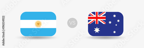 Argentinien gegen Australien - Flaggen