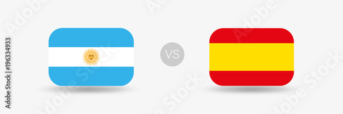 Argentinien gegen Spanien - Flaggen