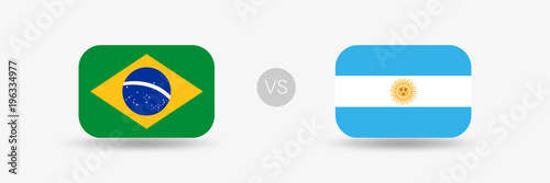 Brasilien gegen Argentinien - Flaggen
