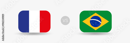 Frankreich gegen Brasilien - Flaggen