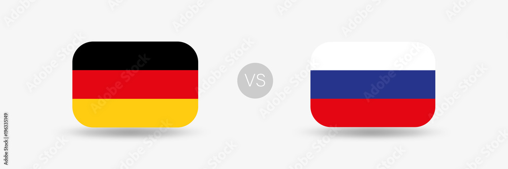 Deutschland gegen Russland - Flaggen Deutschland gegen Russland - Flaggen